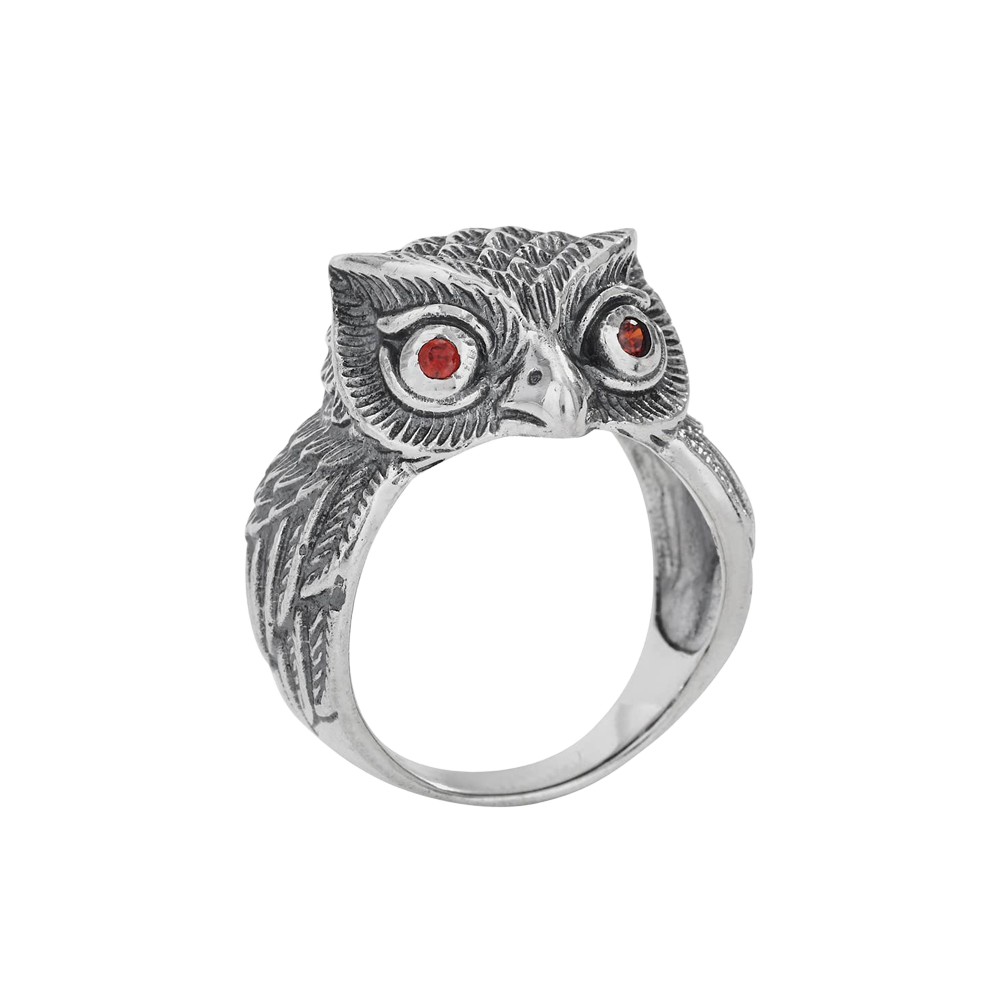 The Wisest Friend Red Cz Sterling Silver Ring