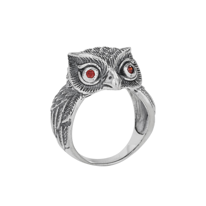 The Wisest Friend Red Cz Sterling Silver Ring