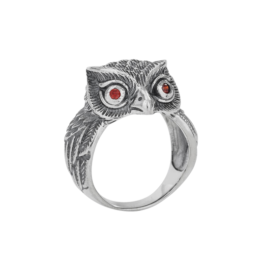 The Wisest Friend Red Cz Sterling Silver Ring