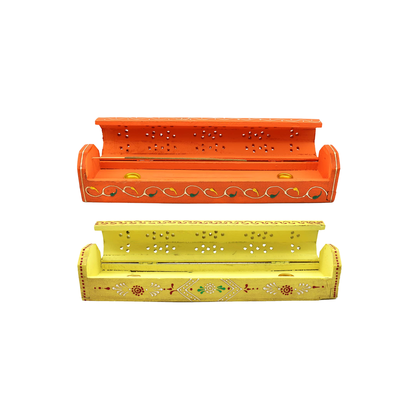 Painted Wooden Incense Burner Box