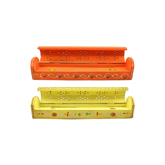 Painted Wooden Incense Burner Box