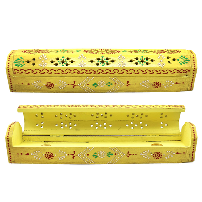 Painted Wooden Incense Burner Box