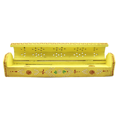 Painted Wooden Incense Burner Box