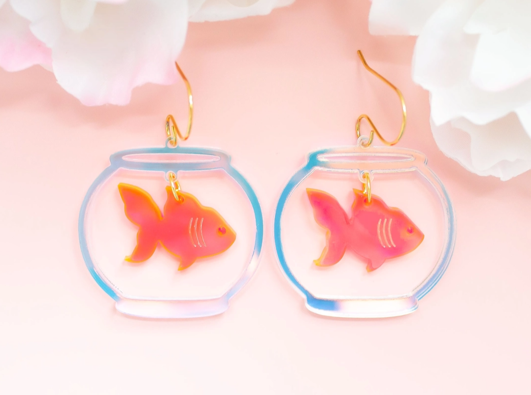 Fishbowl Acrylic Dangle Earrings