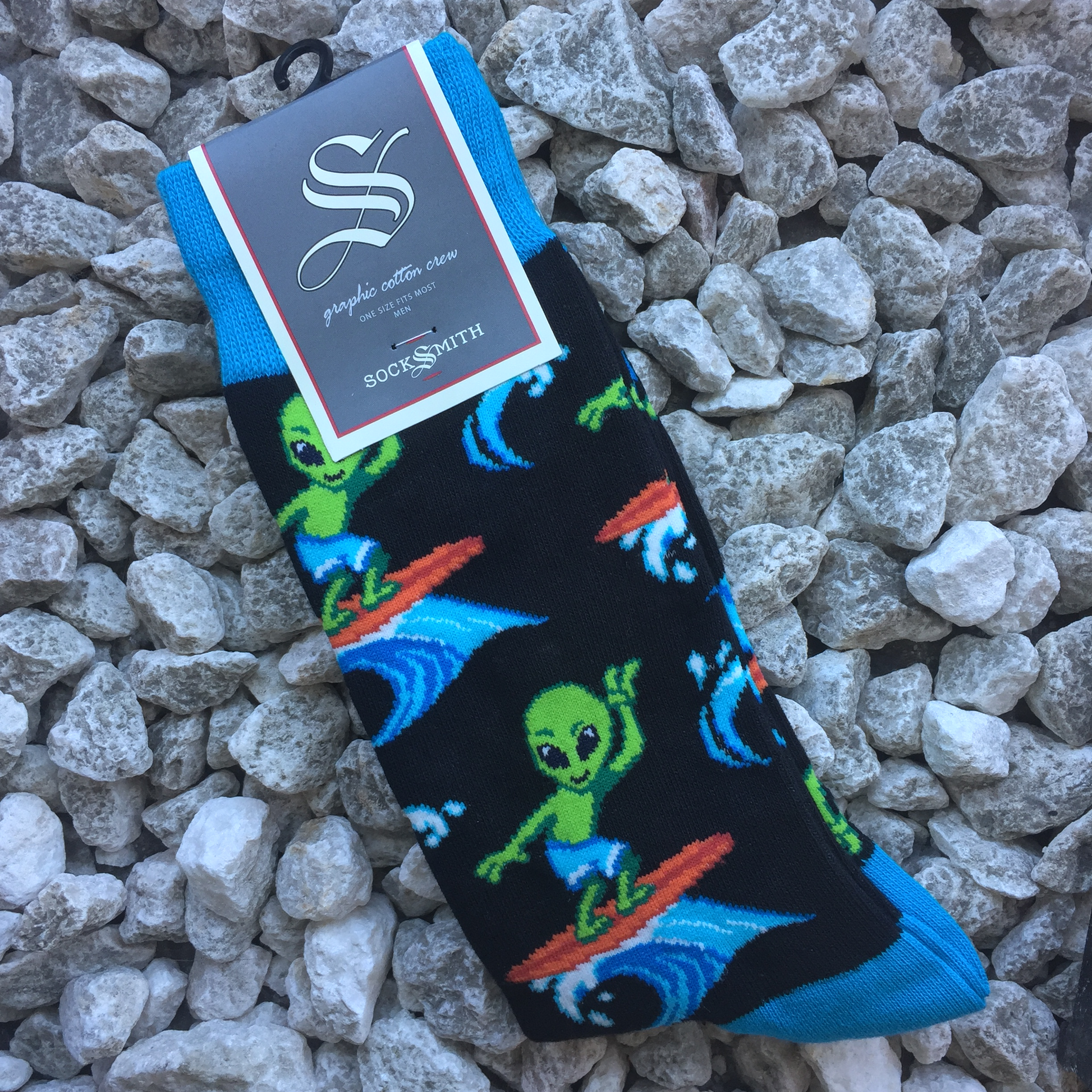 surfing alien socks