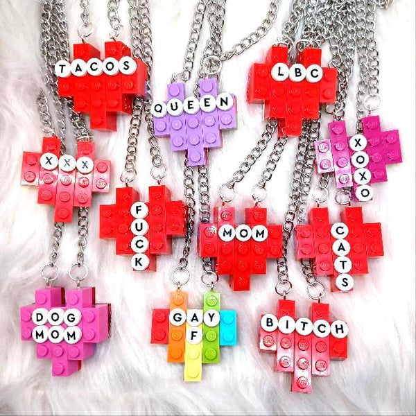 Miss Brix Heart Necklaces With Wording