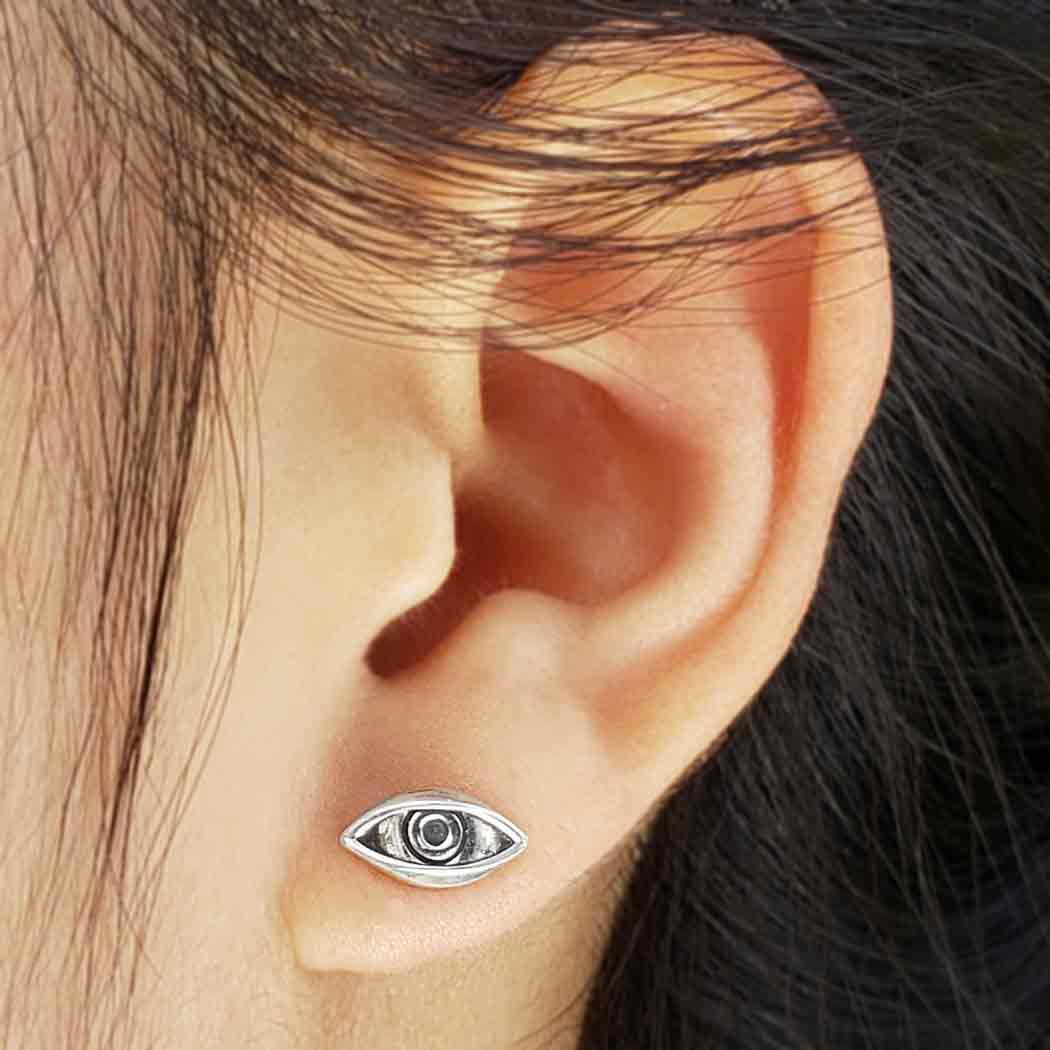 Dimensional Eye Post Earrings