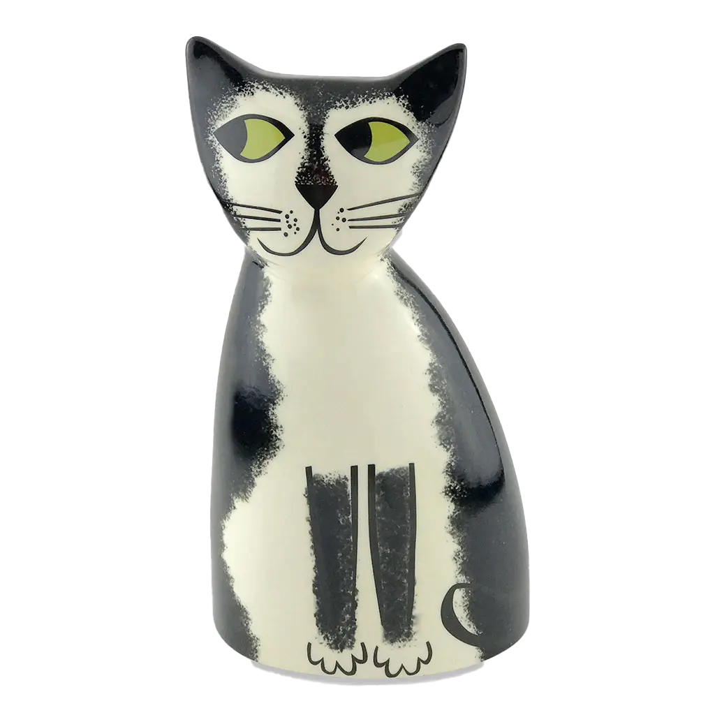 Handmade Ceramic Black and White Cat Money Box