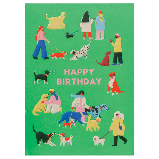 Dog Walk Birthday Card