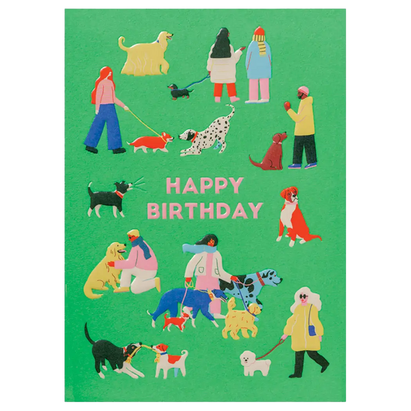 Dog Walk Birthday Card