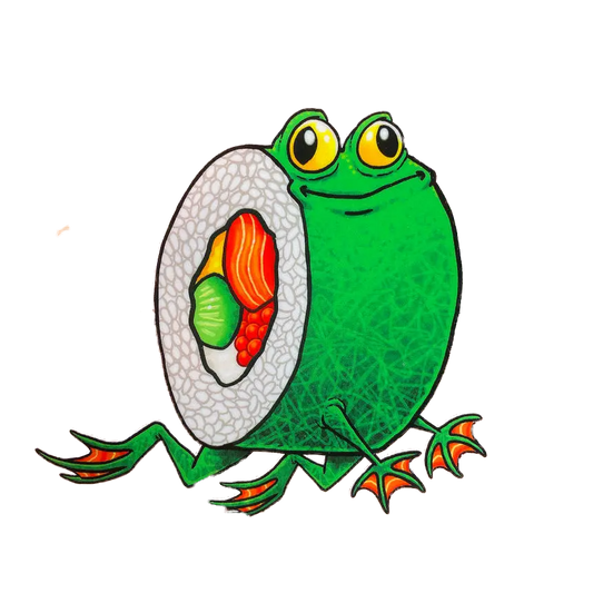 Amphibimaki Frog Sushi Roll Sticker