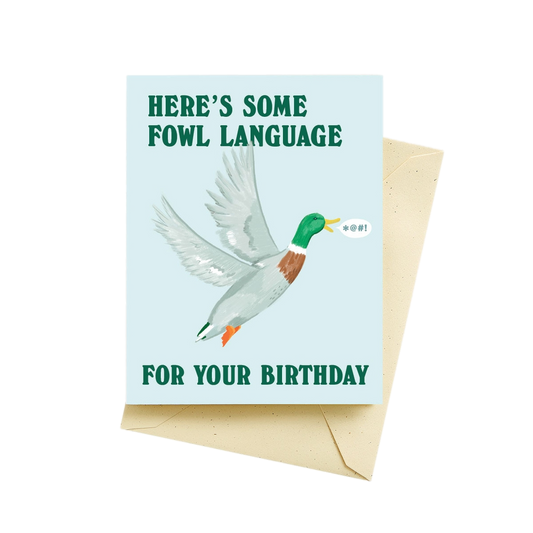 happy ducking birthday fowl language birthday card