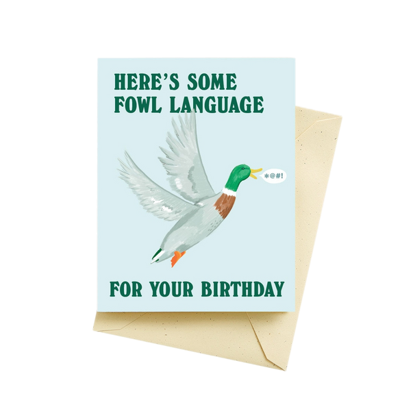 happy ducking birthday fowl language birthday card