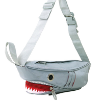 vinyl shark shaped fanny pack