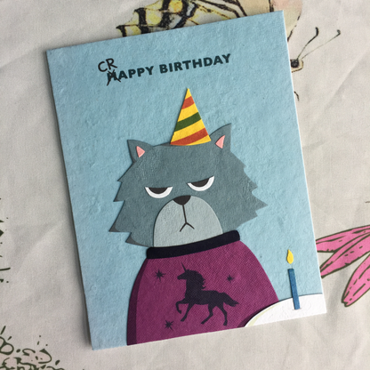 funny cat crappy birthday card