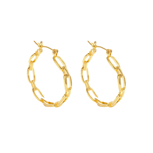 Small Chain Hoop Earrings