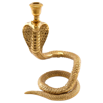 Large Gold Cobra Candle Holder
