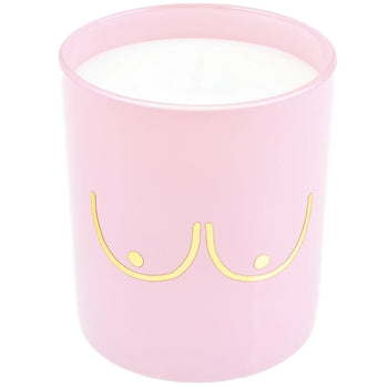Pastel Pink Boobs Candle | Pink Ribbon