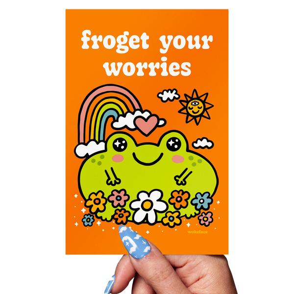 Froget Your Worries Frog - Postcard