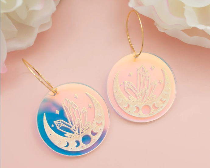 Celestial Holographic Dangle Earrings