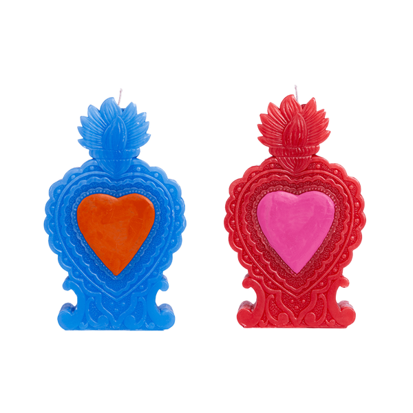 Candle Milagro Heart red