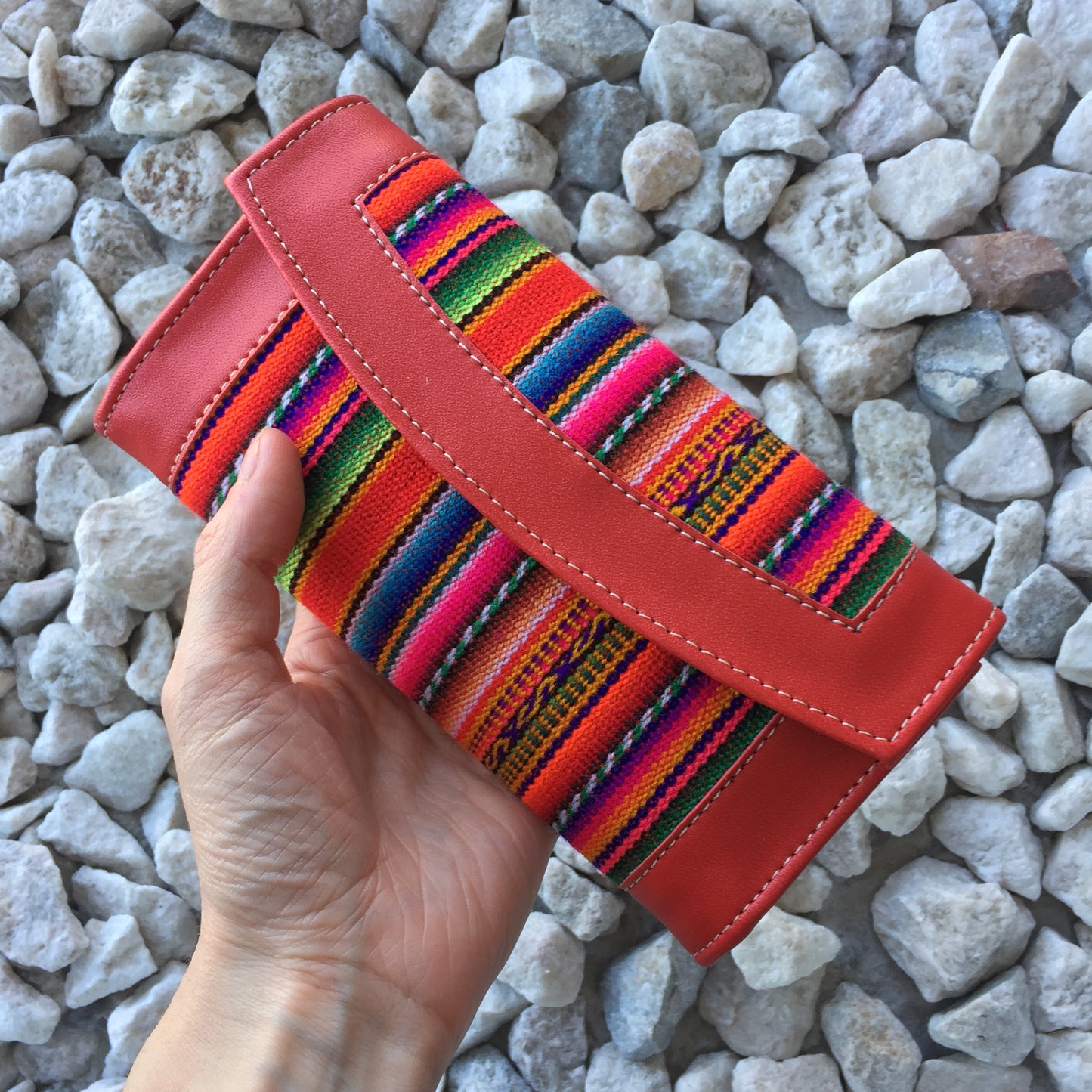 Serape and Leather Wallet