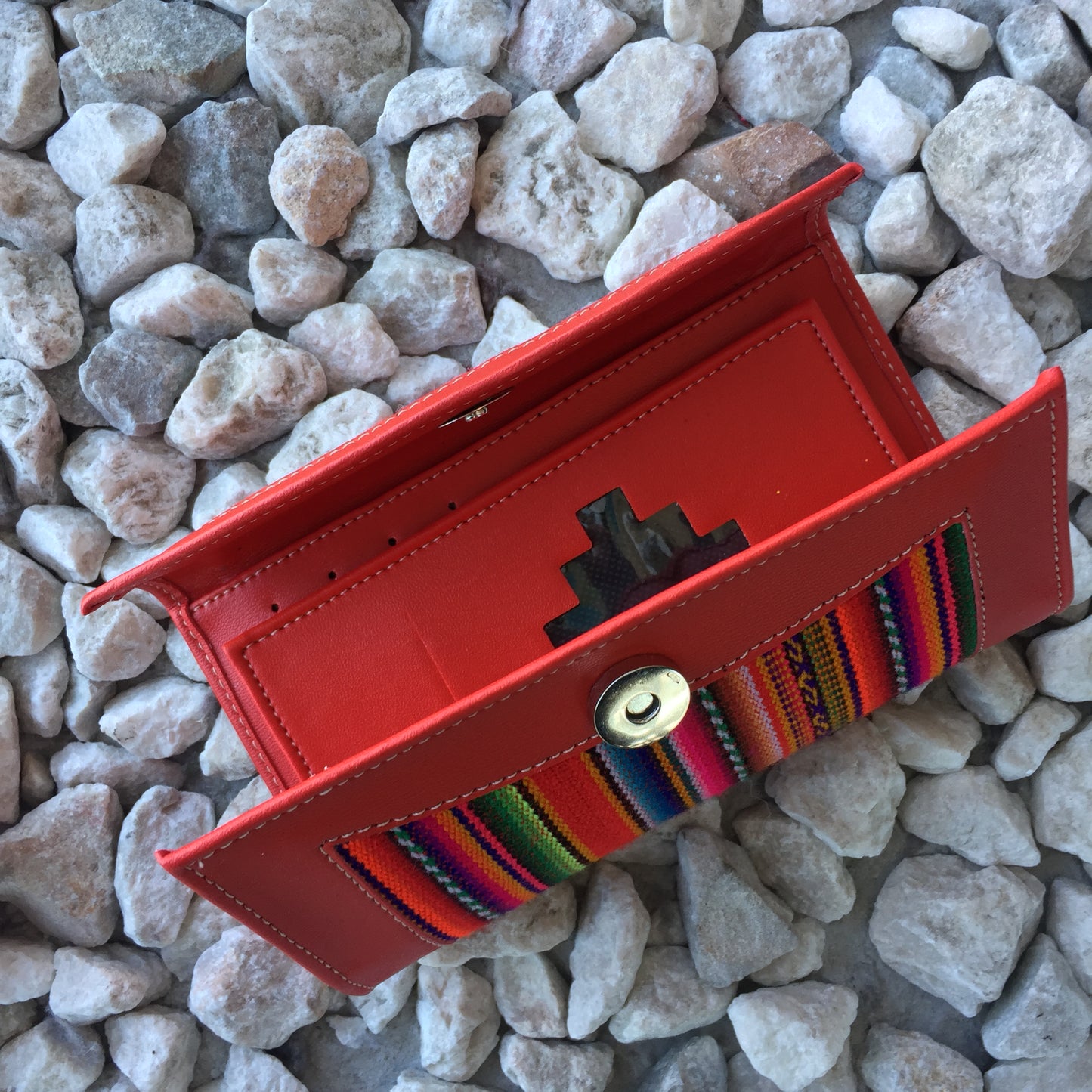 Serape and Leather Wallet