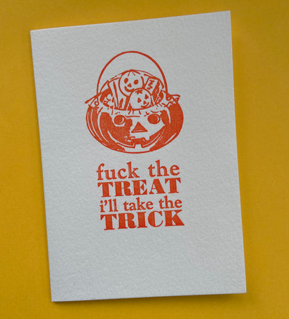 I'll take the trick halloween pumpkin card