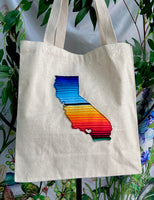 Serape California outline tote bag by K. Calor