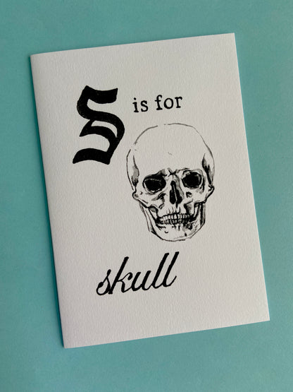 s is for skull card