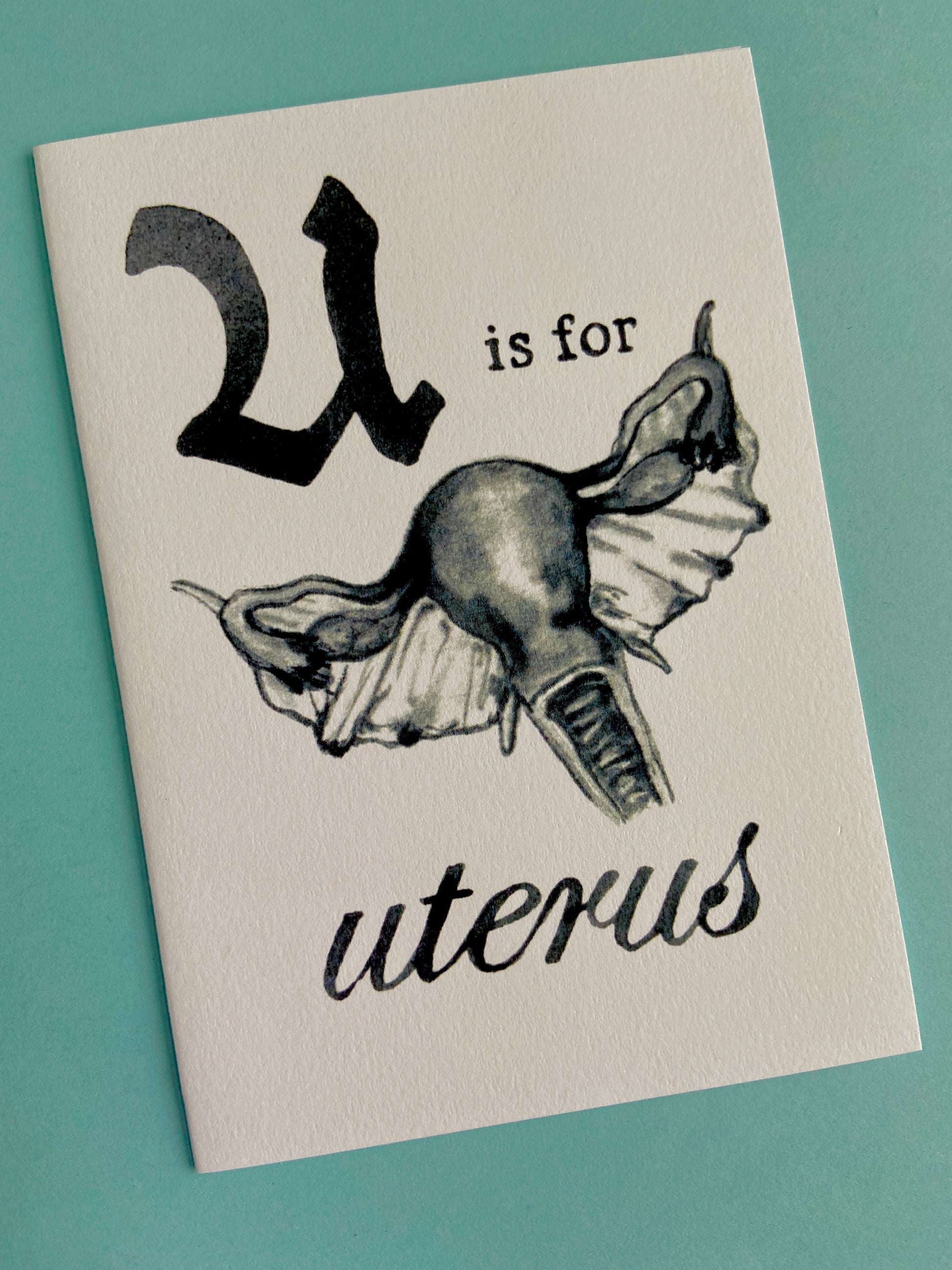 u is for uterus card