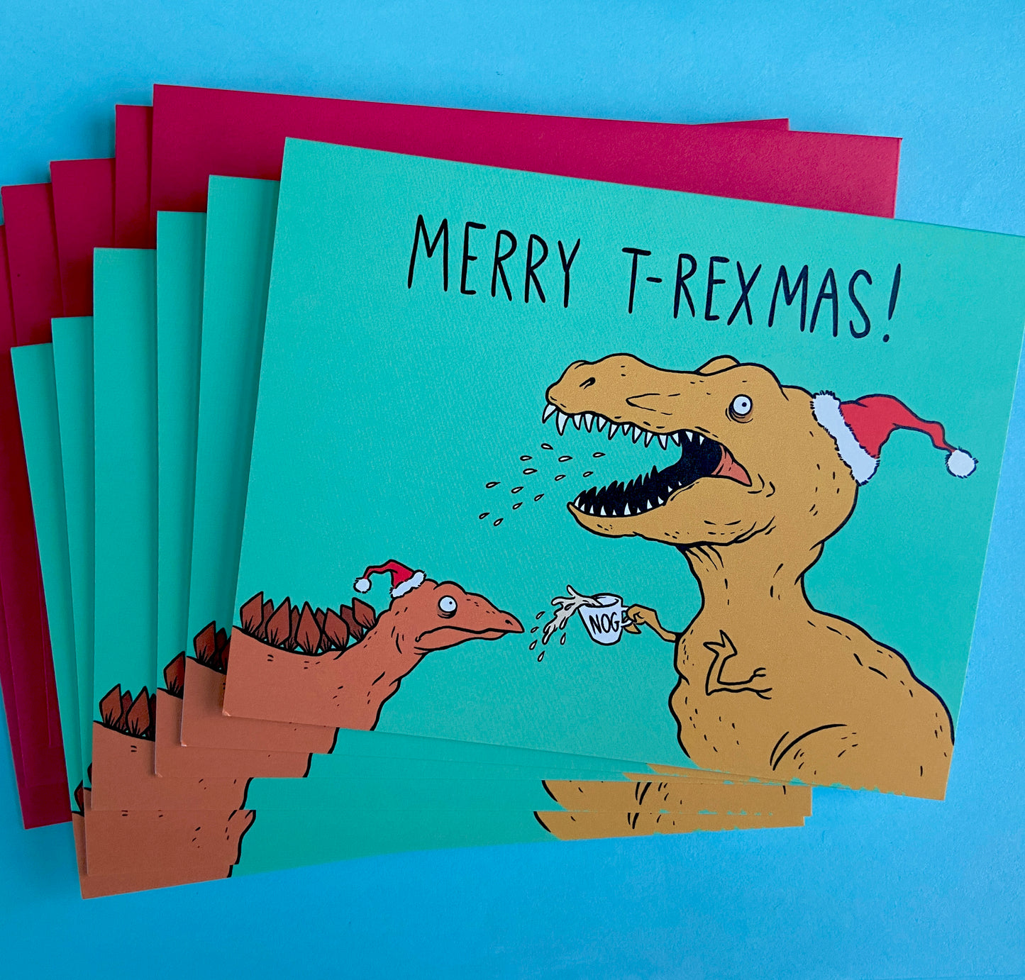 Merry T-Rexmas Card Set