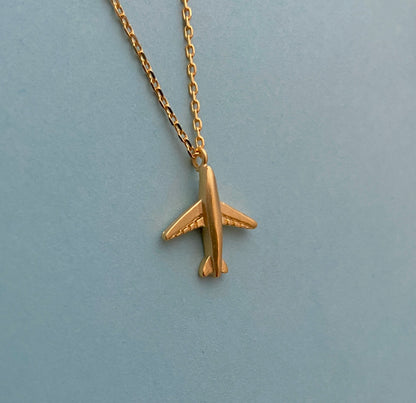 elegant minimalist wanderlust airplane necklace