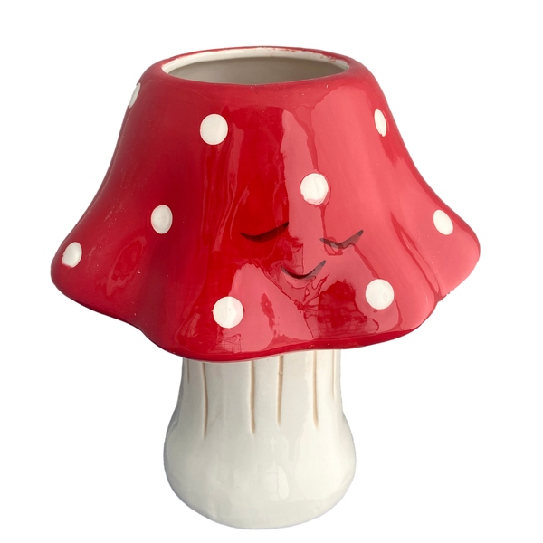 mia the merry mushroom ceramic planter