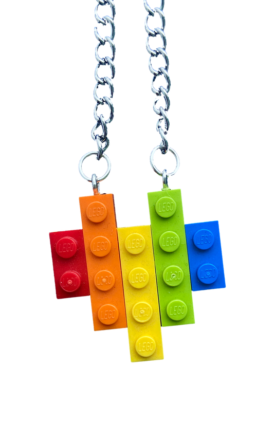 rainbow lego necklace for pride