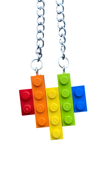 rainbow lego necklace for pride