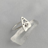 sterling silver ouija plachette ring
