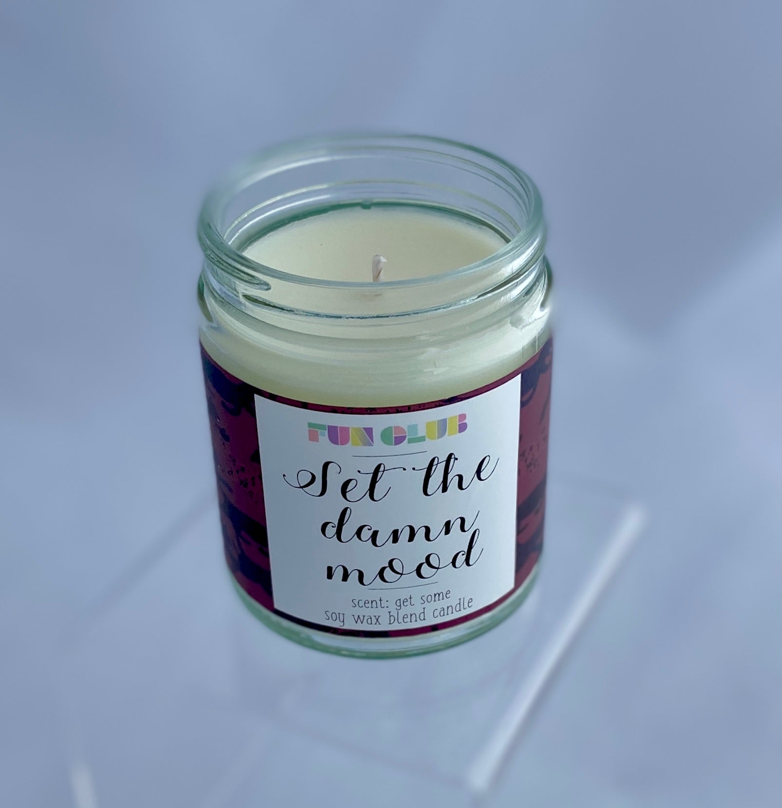 set the damn mood funny soy wax candle