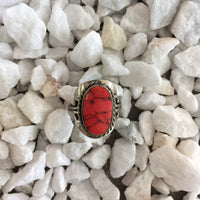 Red Dyed Howlite Ring