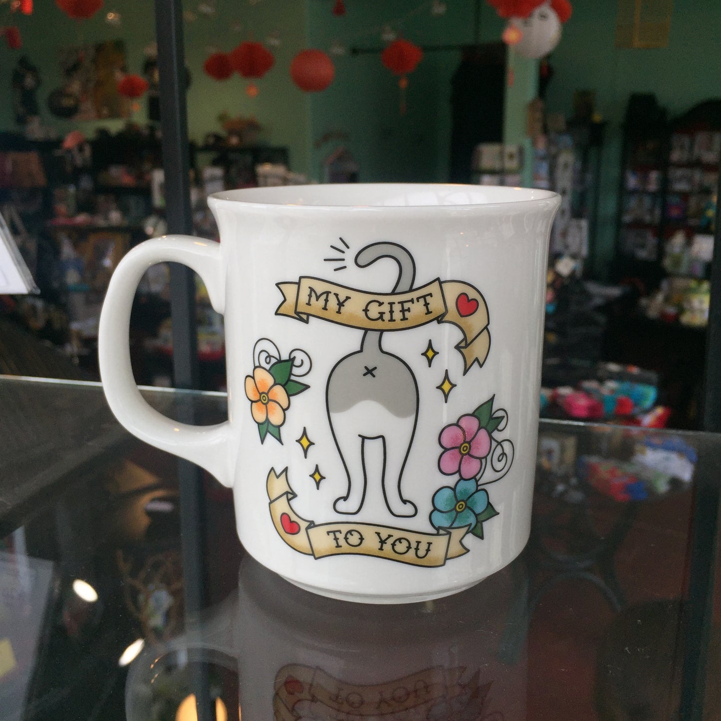 my gift to you cat butt ceramic
