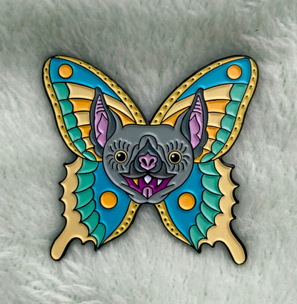 batterfly bat butterfly enamel pin