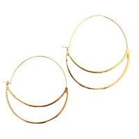 gold crescent moon hoop earrings