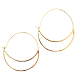 gold crescent moon hoop earrings