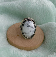 White Howlite Ring