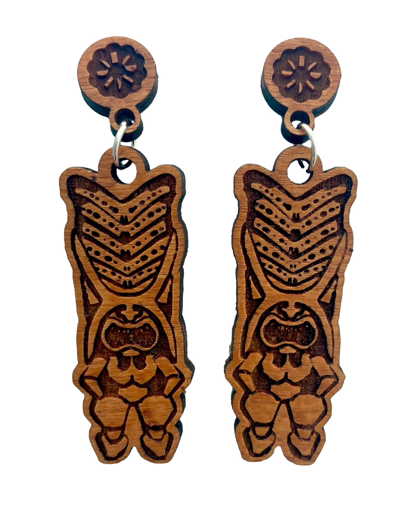 Tiki Totem Dangle Earrings