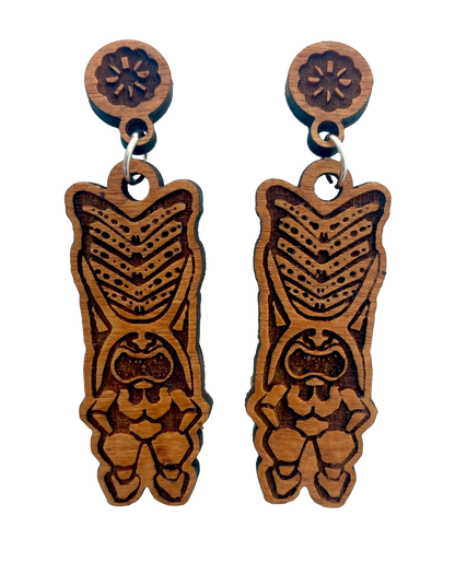 Tiki Totem Dangle Earrings
