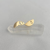 moon faces post earrings