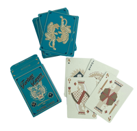 gold-embossed fortune favors the brave tiger playing card deck