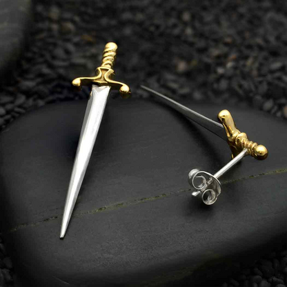 Large Sword Post Earrings