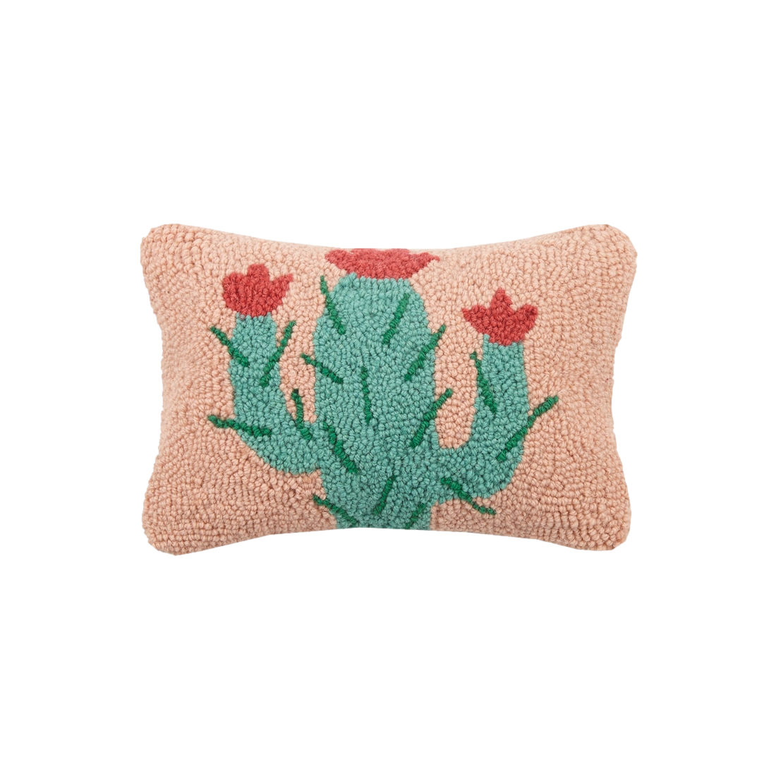cotton hooked cactus lumbar pillow
